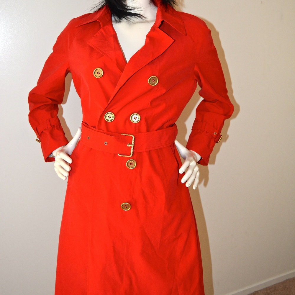 NEW Isaac Mizrahi Red Trench Coat